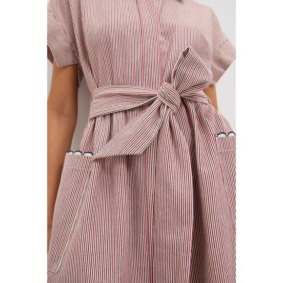 TUCKERNUCK Red and Blue Stripe Mini Ceci Dress Size L NWT Retail $198 Tuckernuck - Picture 5 of 8